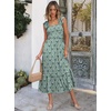 image:imageANRABESS Womens Smocked Maxi Dress Summer Sleeveless Flowy Boho SundressLight Green White Floral