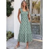 image:imageANRABESS Womens Smocked Maxi Dress Summer Sleeveless Flowy Boho SundressLight Green White Floral