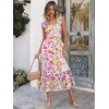 image:imageANRABESS Womens Smocked Maxi Dress Summer Sleeveless Flowy Boho SundressMulticolour Floral