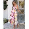 image:imageANRABESS Womens Smocked Maxi Dress Summer Sleeveless Flowy Boho SundressMulticolour Floral