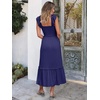 image:imageANRABESS Womens Smocked Maxi Dress Summer Sleeveless Flowy Boho SundressNavy Blue