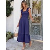 image:imageANRABESS Womens Smocked Maxi Dress Summer Sleeveless Flowy Boho SundressNavy Blue