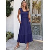 image:imageANRABESS Womens Smocked Maxi Dress Summer Sleeveless Flowy Boho SundressNavy Blue
