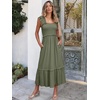 image:imageANRABESS Womens Smocked Maxi Dress Summer Sleeveless Flowy Boho SundressOlive