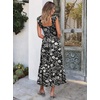 image:imageANRABESS Womens Smocked Maxi Dress Summer Sleeveless Flowy Boho SundressPrint Black Floral