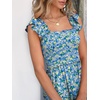 image:imageANRABESS Womens Smocked Maxi Dress Summer Sleeveless Flowy Boho SundressPrint Blue Yellow Floral