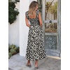 image:imageANRABESS Womens Smocked Maxi Dress Summer Sleeveless Flowy Boho SundressPrint Floral Black