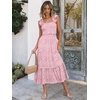 image:imageANRABESS Womens Smocked Maxi Dress Summer Sleeveless Flowy Boho SundressPrint Floral Pink