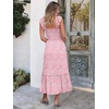 image:imageANRABESS Womens Smocked Maxi Dress Summer Sleeveless Flowy Boho SundressPrint Floral Pink