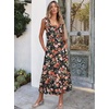 image:imageANRABESS Womens Smocked Maxi Dress Summer Sleeveless Flowy Boho SundressPrint Orange Floral
