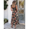 image:imageANRABESS Womens Smocked Maxi Dress Summer Sleeveless Flowy Boho SundressPrint Orange Floral