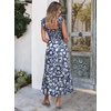 image:imageANRABESS Womens Smocked Maxi Dress Summer Sleeveless Flowy Boho SundressPrint White Floral