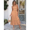 image:imageANRABESS Womens Smocked Maxi Dress Summer Sleeveless Flowy Boho SundressPrint Yellow Purple