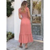 image:imageANRABESS Womens Smocked Maxi Dress Summer Sleeveless Flowy Boho SundressRed Plaid