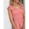 image:imageANRABESS Womens Smocked Maxi Dress Summer Sleeveless Flowy Boho SundressRed Plaid