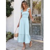 image:imageANRABESS Womens Smocked Maxi Dress Summer Sleeveless Flowy Boho SundressSky Blue