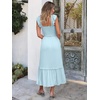 image:imageANRABESS Womens Smocked Maxi Dress Summer Sleeveless Flowy Boho SundressSky Blue