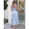 image:imageANRABESS Womens Smocked Maxi Dress Summer Sleeveless Flowy Boho SundressSky Blue Plaid