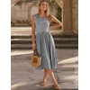 image:imageANRABESS Womens Smocked Summer Sleeveless Midi DressesBlack Striped