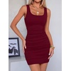 image:imageANRABESS Womens Summer Bodycon Mini DressDeep Red