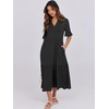image:imageANRABESS Womens Summer Casual Maxi Dresses Ruffle Short Sleeve DressBlack