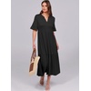 image:imageANRABESS Womens Summer Casual Maxi Dresses Ruffle Short Sleeve DressBlack