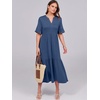 image:imageANRABESS Womens Summer Casual Maxi Dresses Ruffle Short Sleeve DressBlue