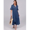 image:imageANRABESS Womens Summer Casual Maxi Dresses Ruffle Short Sleeve DressBlue