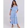 image:imageANRABESS Womens Summer Casual Maxi Dresses Ruffle Short Sleeve DressBlue Floral