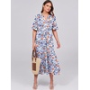 image:imageANRABESS Womens Summer Casual Maxi Dresses Ruffle Short Sleeve DressBlue Orange Floral