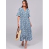 image:imageANRABESS Womens Summer Casual Maxi Dresses Ruffle Short Sleeve DressBlue White Floral