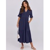 image:imageANRABESS Womens Summer Casual Maxi Dresses Ruffle Short Sleeve DressDark Blue