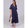 image:imageANRABESS Womens Summer Casual Maxi Dresses Ruffle Short Sleeve DressDark Blue