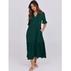 image:imageANRABESS Womens Summer Casual Maxi Dresses Ruffle Short Sleeve DressDark Green