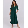 image:imageANRABESS Womens Summer Casual Maxi Dresses Ruffle Short Sleeve DressDark Green