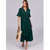 image:imageANRABESS Womens Summer Casual Maxi Dresses Ruffle Short Sleeve DressDark Green