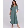 image:imageANRABESS Womens Summer Casual Maxi Dresses Ruffle Short Sleeve DressGreen