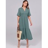 image:imageANRABESS Womens Summer Casual Maxi Dresses Ruffle Short Sleeve DressGreen
