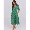 image:imageANRABESS Womens Summer Casual Maxi Dresses Ruffle Short Sleeve DressGreen Floral