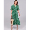 image:imageANRABESS Womens Summer Casual Maxi Dresses Ruffle Short Sleeve DressGreen Floral