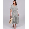 image:imageANRABESS Womens Summer Casual Maxi Dresses Ruffle Short Sleeve DressKhaki Polka Dot