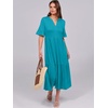 image:imageANRABESS Womens Summer Casual Maxi Dresses Ruffle Short Sleeve DressLake Green