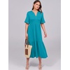 image:imageANRABESS Womens Summer Casual Maxi Dresses Ruffle Short Sleeve DressLake Green