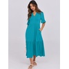 image:imageANRABESS Womens Summer Casual Maxi Dresses Ruffle Short Sleeve DressLake Green