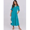 image:imageANRABESS Womens Summer Casual Maxi Dresses Ruffle Short Sleeve DressLake Green