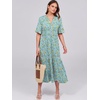 image:imageANRABESS Womens Summer Casual Maxi Dresses Ruffle Short Sleeve DressLight Green Floral