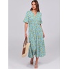 image:imageANRABESS Womens Summer Casual Maxi Dresses Ruffle Short Sleeve DressLight Green Floral