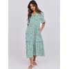 image:imageANRABESS Womens Summer Casual Maxi Dresses Ruffle Short Sleeve DressLight Green Floral
