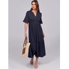 image:imageANRABESS Womens Summer Casual Maxi Dresses Ruffle Short Sleeve DressNavy Blue