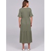 image:imageANRABESS Womens Summer Casual Maxi Dresses Ruffle Short Sleeve DressOlive
